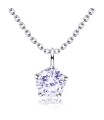 Beautiful Crystal Shape Silver Necklace SPE-1294-5